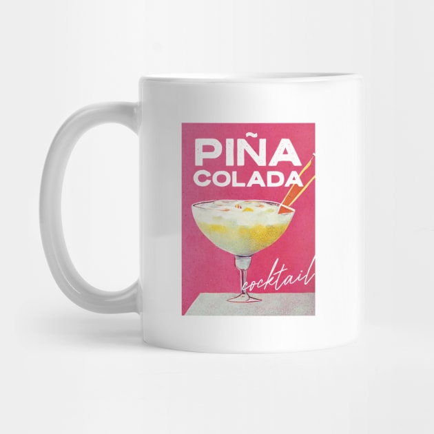 Pina Colada Retro Poster Big Glass Bar Prints, Vintage Drinks, Recipe, Wall Art by BetterManufaktur